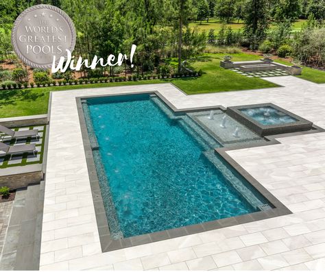 Luxury Pools Backyard, Kleiner Pool Design, Moderne Pools, Rectangle Pool, Pools Backyard Inground, Pool Finishes, Luxury Swimming Pools, Small Swimming Pools, Pool Remodel