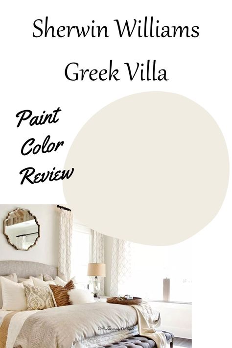 Sherwin Williams Greek Villa, Off White Bedrooms, Greek Villa Sherwin Williams, Off White Paint Colors, White Interior Paint, Greek Villa, Off White Paint, Sherwin Williams White, Shoji White