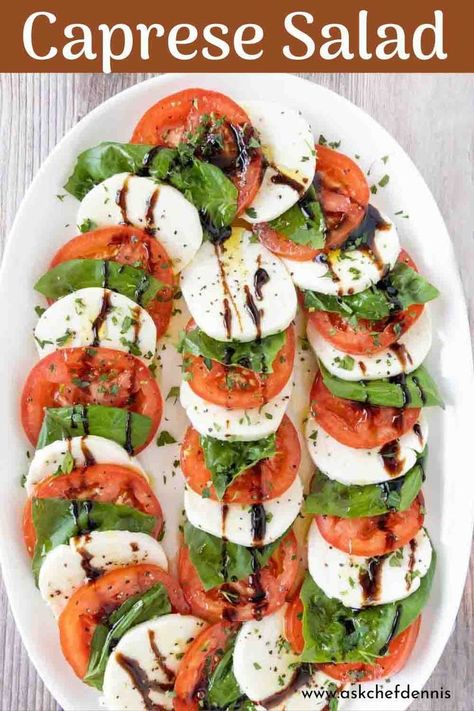 A Caprese salad, also known as Insalata Caprese, is a traditional Italian dish that's super quick to whip up. You just need juicy tomatoes, creamy mozzarella cheese, and aromatic basil. When you put them all together, you get this amazing mix of flavors that'll make your mouth water. With its bright colors and delicious taste, Caprese Salad is great for any get-together, whether it's a casual BBQ or a family dinner. It's so easy to make and sure to make everyone happy at your table. Best Caprese Salad, Eggplant Caponata Recipe, Tortellini Pasta Salad Recipes, Tomato Mozzarella Salad, Eggplant Caponata, Caprese Salad Recipe, Pasta Salad With Tortellini, Traditional Italian Dishes, Mozzarella Salad