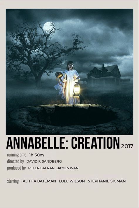 Maurice Movie, Movies Minimalist, Halloween Movie Poster, Anthony Lapaglia, Annabelle Creation, Polaroid Movie Poster, Miranda Otto, Movie Character Posters, Annabelle Doll