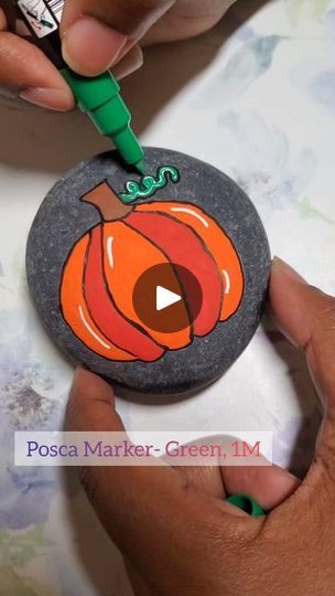 17K views · 130 reactions | How to Paint a Pumpkin 🎨🎃 #reels #encouragement #pumpkin #reminder #painting #drawing #art #rockpainting #dadjokes #rockpaintingart #satisfying #asmr #drawingoftheday #happy #paintingprocess #poscamarkers #paintmarkers  #paintingoftheday #paint #draw #artwork #paintingtutorial #acrylicpainting #positivity #inspirational #inspiration | Rock Painting Rookie | Rock Painting Rookie · Original audio Pumpkin Rocks Painted, Pumpkin Painted Rocks, Paint A Pumpkin, Posca Marker, Fun Halloween Crafts, Rock Painting Designs, Painting Designs, Rock Painting Art, Painting Drawing