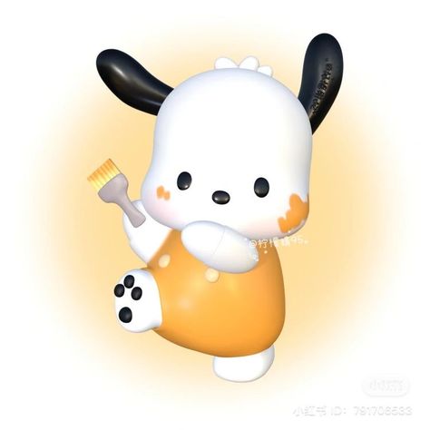 pocchaco from sanrio #sanrio #pochacco #sanriopochacco #pochaccosanrio #pfp #sanriopfp #pochaccopfp #pfps 3d Widget, Sanrio Pochacco, Paint, Orange