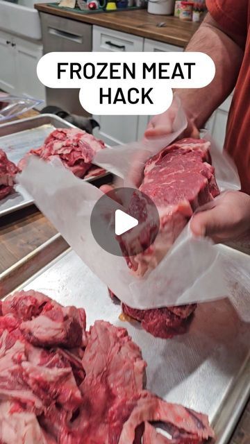 Jajairas Home & Kitchen on Instagram: "Frozen Meat Hack! Wrap a steak in wax paper before freezing it in a sealed bag along with other steaks. It will prevent meat from freezing to each other & this way you can pull out one individual piece of meat instead of the whole bag. 

Please give it a like, a follow, a share, or save this for later if you found this helpful ✅️👥👍 
Thank you 😊 

 #frozenmeat #meatpacking #kitchenhacks #cookingtip #homemaker #homemakingtips" Freezing Meat, Meat Packing, Goat Meat, Frozen Meat, Saran Wrap, Food Prep, Wax Paper, Kitchen Hacks, Cooking Tips