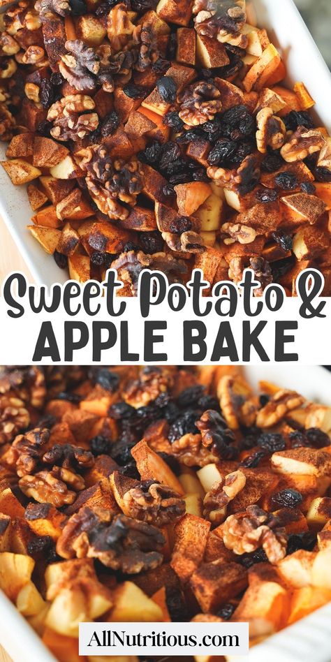 If you are looking for the perfect vegan side dish or light meal for your healthy meal plan look no further than this delicious apple sweet potato bake. This healthy side dish is loaded with warming fall flavors. If you are looking for a sweet potato recipe, this is a great choice. Sweet Potato Recipes Crockpot Healthy, Sweet Potato Blackstone, Healthy Sweet Potato Recipes Side Dishes, Light Fall Meals, Apple Sweet Potato Bake, Sweet Potatoes Recipes Healthy, Sweet Potato Main Dish Recipes, Sweet Potato And Apple Recipes, Quick And Easy Sweet Potato Recipes