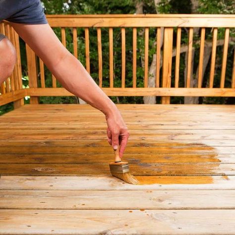 Can You Stain Pressure-Treated Wood? | Family Handyman Staining Pressure Treated Wood, Painted Wood Deck, Treated Wood Deck, Deck Sealer, Deck Stain Colors, Pressure Treated Deck, Solid Stain Colors, Semi Transparent Stain, Solid Stain