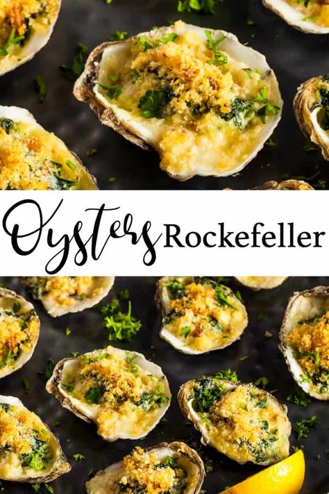 Oyster Recipes Baked, Fried Oyster Recipes, Oyster Recipes No Shell, Baked Oyster Recipes, Broiled Oysters, The Original Dish, Fried Oyster, Cooked Oysters, Oysters Rockefeller