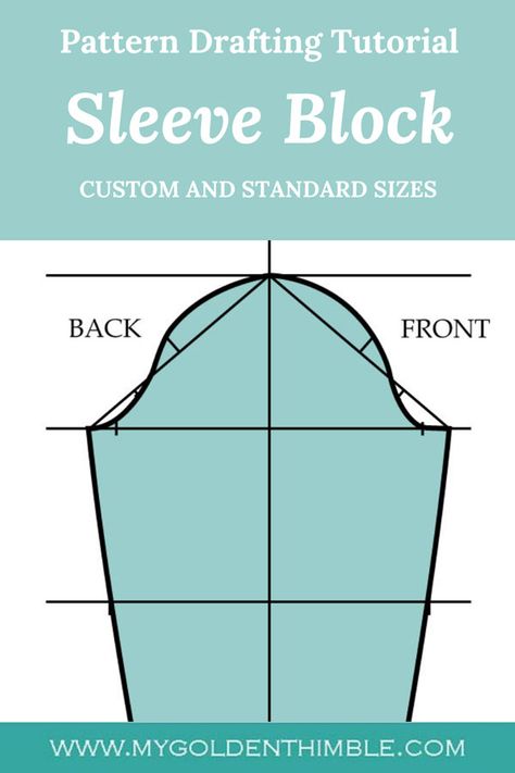 Easy Basic Sleeve Block Pattern Drafting Tutorial. Step-by-Step. Draft Sleeve Pattern, Drafting Sleeve Pattern, Basic Sleeve Pattern Drafting, Sleeve Block Pattern, Sleeve Pattern Drafting, Basic Bodice Block Pattern Drafting, Pattern Drafting Tutorials Blouses, Sleeve Drafting, Basic Sleeve Pattern