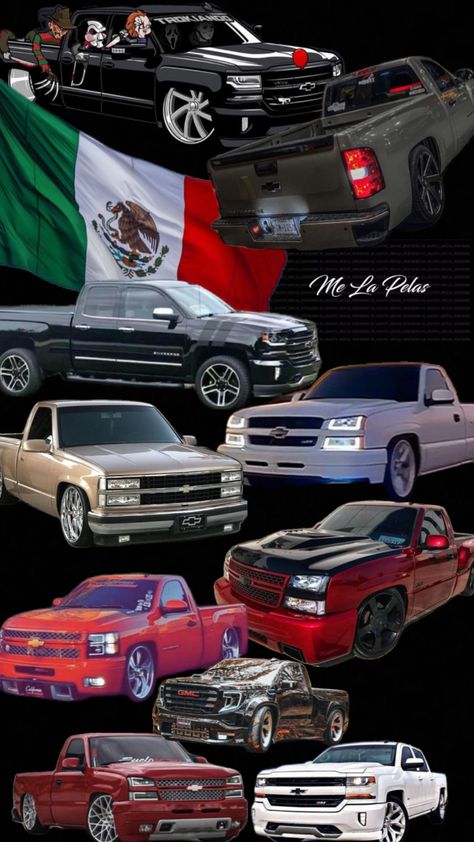 #wallpaper #trucks #mexico #droppedtrucks Low Trucks Wallpaper, Pink Chevy Trucks, Mexican Clothing Style, Chevy Trucks Lowered, Mexico Wallpaper, Hello Kitty Car, Pickup Car, Lowrider Trucks, Dream Cars Bmw