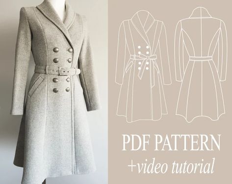 Trent Coat, Coat Sewing Pattern, Women's Coat Pattern, Sewing Coat, Coat Sewing, Sewing Pattern Vintage, Mode Mantel, Coat Pattern Sewing, Princess Coat