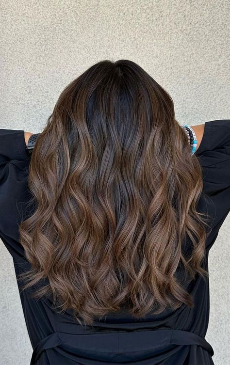 Mocha Chocolate Balayage, Milk Tea Balayage On Dark Hair, Earthy Brunette Balayage, Soft Balayage Brown, Soft Brown Hair Balayage, Tan Asian Hair Color, Beige Brunette Balayage, Soft Balayage Brunette, Soft Brown Balayage