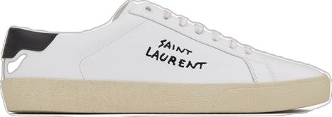 Embroidered Sneakers, From Miss To Mrs, Metallic Leather, White Sneakers, Leather Sneakers, Yves Saint Laurent, Calf Skin, Adidas Sneakers, Saint Laurent