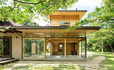 Japanese Home Exterior, Japanese Architecture Interior, Japanese Modern House, Modern Japanese House, Japanese House Design, Japanese Buildings, Japanese Forest, Architecture Wallpaper, Japanese Architect