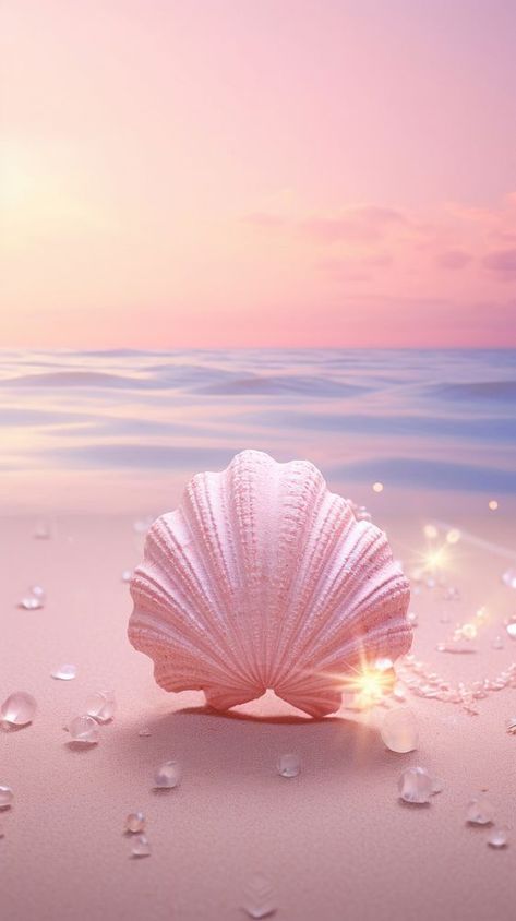 Sea shell dreamy wallpaper seashell outdoors nature. | premium image by rawpixel.com / Ing Sand Iphone Wallpaper, Iphone Wallpaper Beach, Dreamy Wallpaper, Beach Cartoon, Beach Wallpaper Iphone, Pink Mobile, Wallpaper Beach, Summer Aesthetics, Wallpapers For Mobile Phones