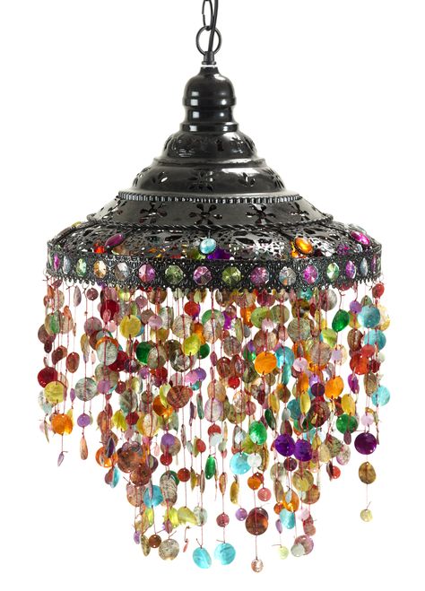 Beaded Hanging Lamp - Dekorasi Maroko, Diy Lampe, Deco Boheme, Décor Boho, Beaded Chandelier, Boho Dekor, Boho Home, Bohemian Home, Decoration Table