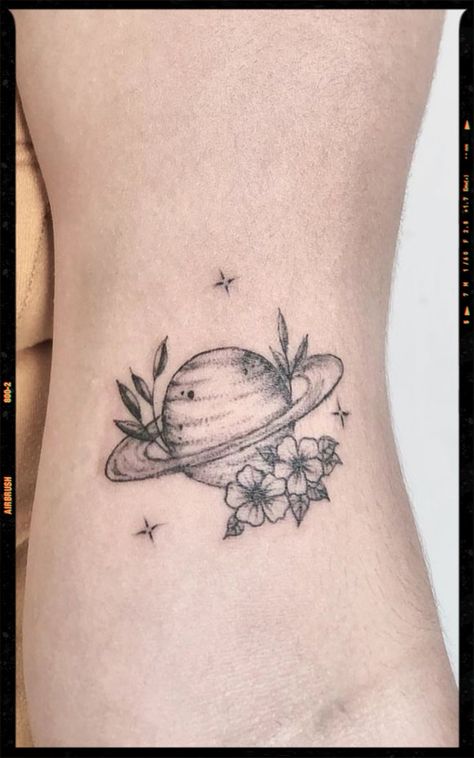 Planet With Flowers Tattoo, Saturn Floral Tattoo, Planet And Flowers Tattoo, Flower Planets Tattoo, Planet Flower Tattoo, Floral Planet Tattoo, Saturn Flower Tattoo, Floral Saturn Tattoo, Flower And Space Tattoo