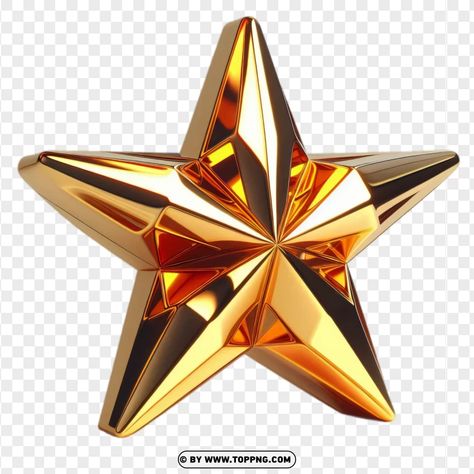 Gold Star Png, Star 3d, Crown Illustration, Star Png, 3d Png, 3d Star, 3d Text Effect, 3d Text, Graphic Template