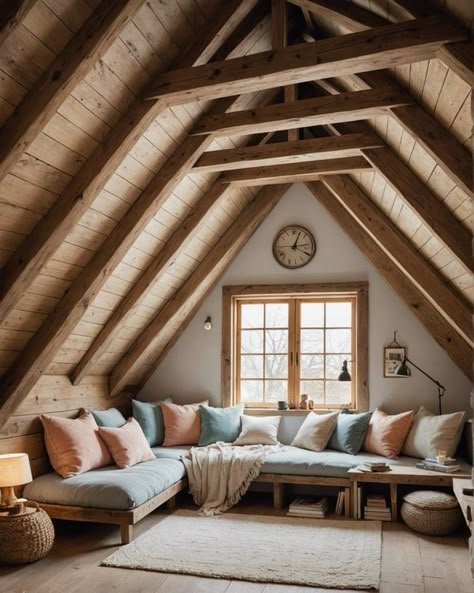 20 Cozy Attic Bedroom Ideas To Transform Your Space – ToolzView Pitched Ceiling Bedroom Attic Rooms, Rustic Attic Bedroom Ideas, Attic Room Ideas Cozy Spaces, Loft Spaces Ideas, Attic Living Room Ideas, Attic Office Space, Cool Attic Rooms, Finished Attic Ideas, Attic Space Ideas