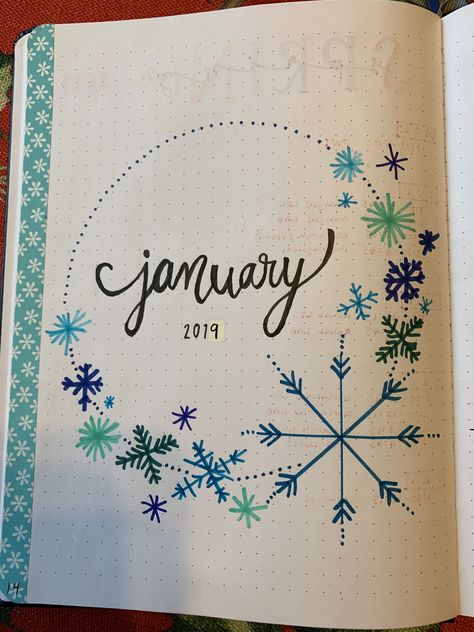 January Title Ideas, January Title Page, January Title, Headers Ideas, Page Borders Design Handmade, Month Headers, January Colors, Journal January, Handwriting Ideas