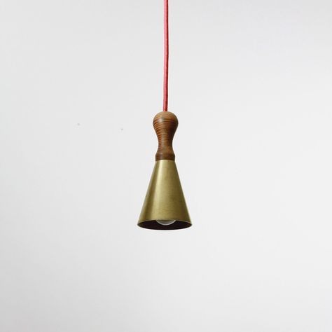 Bell Pendant: Remodelista Allied Maker, Bell Lamp, Advanced Woodworking Plans, Contemporary Lighting Design, Brass Bell, Wood Vase, Wood Turning Projects, Wood Working Gifts, Beginner Woodworking Projects