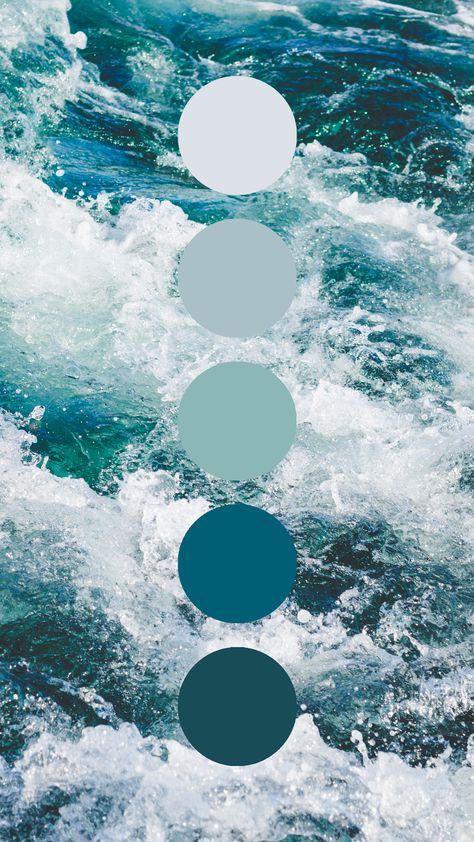 Ocean Colour Pallette, White And Blue Color Scheme, Ocean Blues Palette, Ocean Waves Color Palette, Cool Tone Color Scheme, Ocean Blue Room Ideas, Ocean Color Wedding, Colors Of The Ocean, Beautiful Colour Palettes