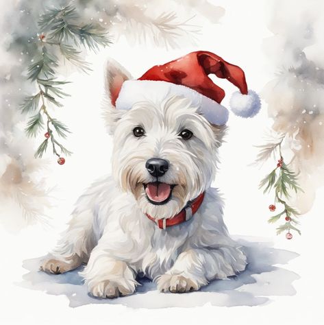 Westie Christmas, Dog Smiling, Christmas Card Images, Merry Christmas Dog, Dog Christmas Card, Westie Dogs, Christian Cards, West Highland White, Smiling Dogs