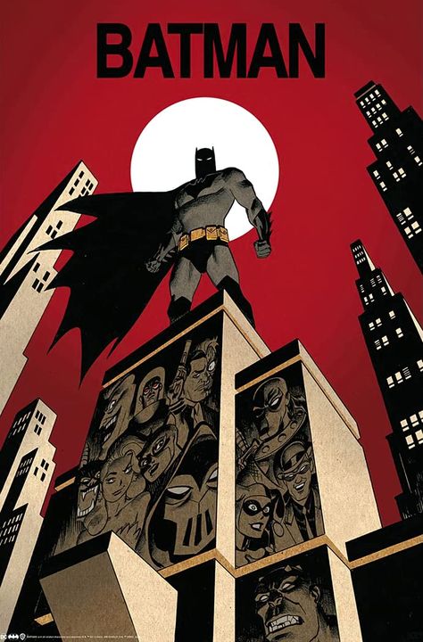 PRICES MAY VARY. DC Comics Poster Batman on Skyscraper & The Villains Material: Paper Size: 24" x 36" Comic Poster Batman Comic Poster, Dc Comics Poster, Batgirl And Robin, Batman Figures, Batman Poster, Black Poster, Univers Dc, Comic Poster, Dc Comic Books