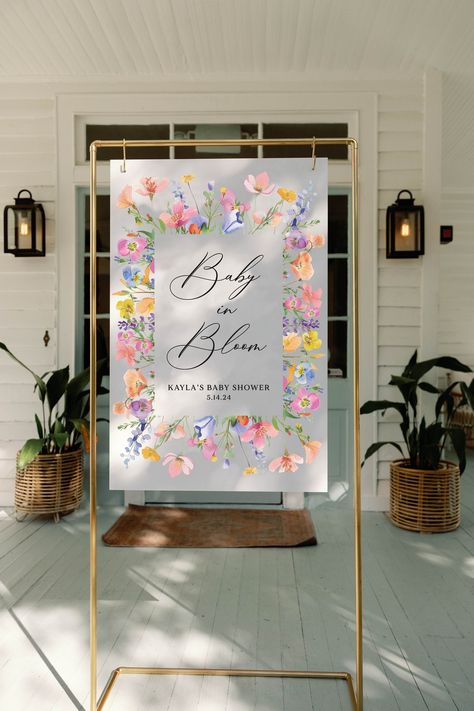 baby shower welcome sign, baby in bloom, baby shower wildflower sign, acrylic welcome sign baby shower, baby shower decor, acrylic, baby shower ideas and decorations **Easels, stands, frames, florals, balloons, etc are not included** 𝐃𝐄𝐒𝐈𝐆𝐍 𝐈𝐍𝐅𝐎𝐑𝐌𝐀𝐓𝐈𝐎𝐍 » Capitalized will be displayed as shown in the photo regardless of what is left in the personalization box unless you SPECIFICALLY note otherwise (ie - "I would like capitalization as shown here:") » If a date is shown on the sig Baby Shower Wildflower, Wildflower Sign, Wedding Signs Acrylic, Flower Baby Shower Theme, Floral Baby Shower Decorations, Acrylic Welcome Sign, Floral Wedding Sign, Baby In Bloom, Bloom Baby