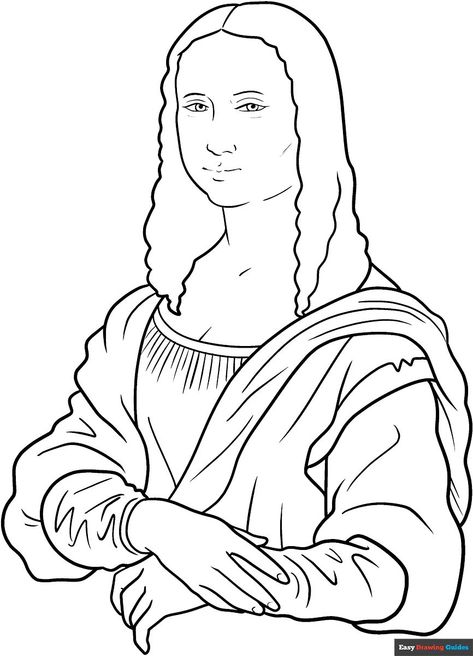 Free, printable Easy Mona Lisa coloring page for kids. Print it out or color it online. https://easydrawingguides.com/coloring-pages/easy-mona-lisa/ Mona Lisa Coloring Page, Monalisa Drawings Easy, Mona Lisa Preschool Art, Monalisa Sketch Drawing, Mona Lisa Outline, Mona Lisa Painting Easy, Mona Lisa Drawing Sketch, Monalisa Drawings, Mona Lisa Drawing Easy