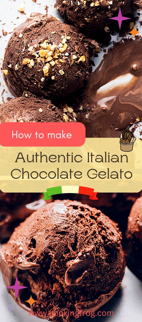 This authentic Italian Chocolate Gelato is a delicious frozen dessert made with egg yolks, cocoa powder, and silky melted dark chocolate. It will surely please your taste buds and rekindle your love for this classic dessert. Let your taste buds guide you when choosing the right chocolate for your gelato. Italian Gelato Recipe, Chocolate Gelato Recipe, Chocolate Gelato, Gelato Recipe, Italian Chocolate, Gelato Ice Cream, Italian Recipes Dessert, Ice Cream Maker Recipes, Homemade Ice Cream Recipes