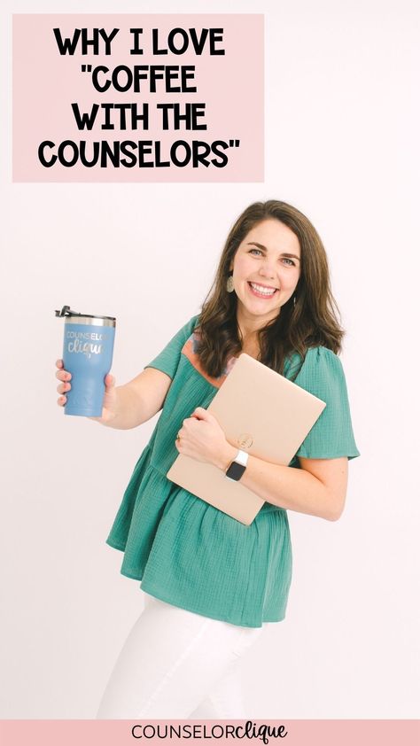 Partnering with stakeholders is important. We know this to be true. As high school counselors, we are connectors in our school buildings and in our community. It’s a place of influence that I never want to take lightly. “Coffee with the Counselors” was born out of the need to continue nurturing the partnership with parents. Coffee With Counselor, Coffee With The Counselor, Guidance Counselor Outfits, School Counselor Outfits, Counselors Week, Curriculum Night, School Counselor Resources, School Counsellor, School Buildings