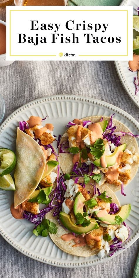 Fish Tacos Recipes, Simple Weeknight Dinners, Easy Fish Tacos, Tacos Recipes, Baja Fish Tacos, Pan Frying, Fish Tacos Recipe, Healthy Fish, Cabbage Slaw