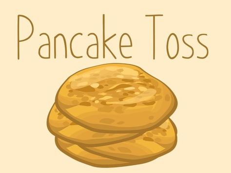 Quickie:    A pancake tossing team game     Pro Tips:     1. Make small pancakes!      2. pair this game with a breakfast event or a lumberjack themed night  Supplies:      * 30 pancakes per team      * One plate per team      * Optional: One oversized flannel per team  How to Play:    Give each tea Pancake Games, Pancake Activities, Youth Games Indoor, Lumberjack Games, Pajama Party Games, Youth Group Events, Pancake Game, Small Pancakes, Breakfast Event