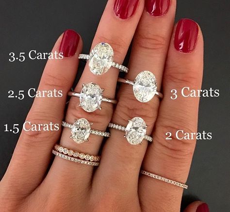 White Gold: Oval Diamond: 2.5-3.0 carats Carat Comparison, Oval Engagement Ring, Oval Engagement, Best Engagement Rings, Stunning Engagement Ring, Dream Engagement, Dream Engagement Rings, Engagement Rings Round, Antique Engagement