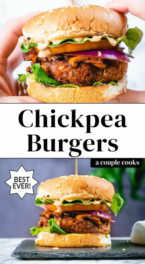 Grillable Veggie Burger, Vegan Chickpea Burger, Legume Recipes, Vegetable Meals, Chickpea Burgers, Main Recipes, Vegetarian Mains, Chickpea Burger, Veggie Burgers Recipe