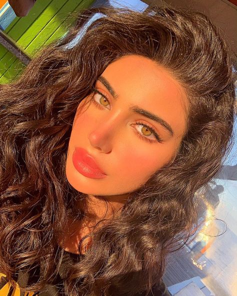 NEGIN on Instagram: “Living my best 2019” Hazel Eyes, Brown Eyes, Curly Hair, Long Hair, Close Up, A Woman, Orange, Hair