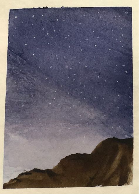 Night Mountain View, Painting Simple Easy, Oregon Painting, Grand Admiral Thrawn, Painting Simple, Watercolor Sky, Sky Mountain, Painting Party, Easy Watercolor