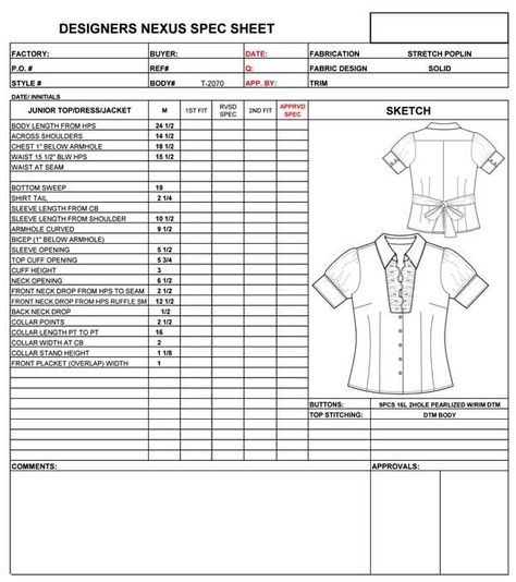 Garment Specification Sheet... when ordering clothes online Garment Specification Sheet, Moda Peru, Fashion Design Process, Cost Sheet, Fashion Terminology, Career In Fashion Designing, Fashion Design Classes, Fashion Design Template, Fashion Design Sketch