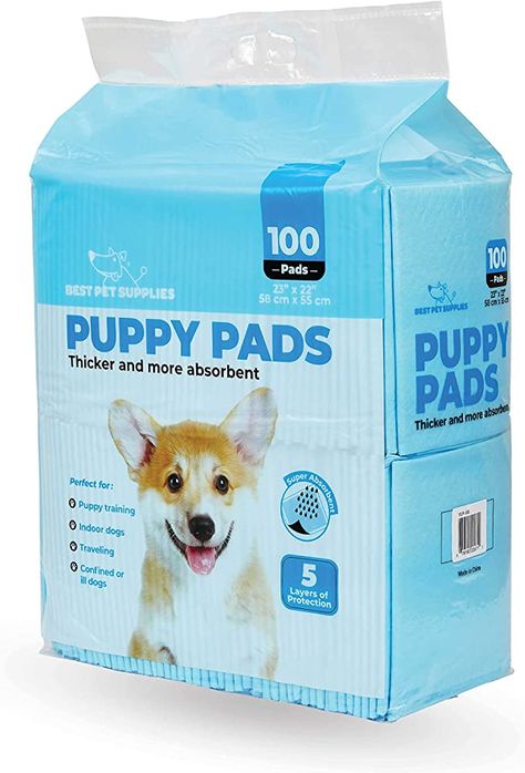 Amazon.com: Best Pet Supplies Disposable Puppy Pads for Whelping Puppies and Training Dogs, 100 Pack, Ultra Absorbent, Leak Resistant, and Track Free for Indoor Pets, Floor Protection - Baby Blue (22.5" x 22") : Everything Else Dog Packaging, Puppy Whelping, Whelping Puppies, Pet Training Pads, Puppy Pads Training, Dog Pee Pads, Potty Pads, Puppy Pads, Dog Pads