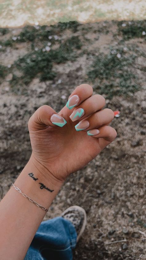 Western Style Nails, Country Acrylic Nails, Rodeo Nails, Cowboy Nails, Country Glam, Teen Nails, Western Nails, Boho Nails, Teal Nails