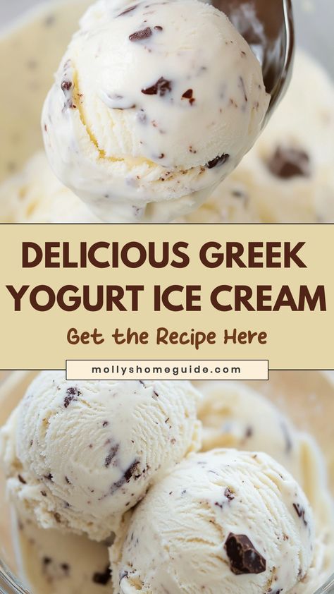 Indulge in the creamy deliciousness of homemade Greek yogurt ice cream with this easy recipe. This healthier alternative to traditional ice cream is simple to make and perfect for satisfying your sweet cravings guilt-free. With just a few ingredients, you can create your own flavor combinations and enjoy a cool treat that's both refreshing and nutritious. Greek Yogurt Ice Cream, Best Greek Yogurt, Chocolate Greek Yogurt, Homemade Greek Yogurt, Yogurt Ice Cream, Flavor Combinations, Greek Yogurt Recipes, Protein Ice Cream, Cooking Healthy