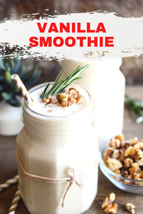 Healthy Vanilla Smoothie, Vanilla Protein Smoothie Recipes, Vanilla Protein Powder Smoothie, Vanilla Yogurt Smoothie, Frozen Smoothie Recipes, Vanilla Smoothie Recipes, Vanilla Protein Smoothie, Best Breakfast Smoothies, Protein Powder Smoothie