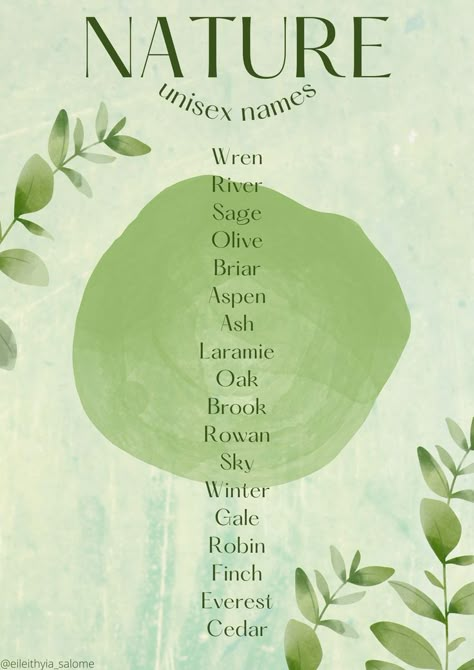 Names Nature, Nature Names, Oc Names, Names For Characters, Sweet Baby Names, Cool Baby Names, Fantasy Names, Best Character Names, Creative Names