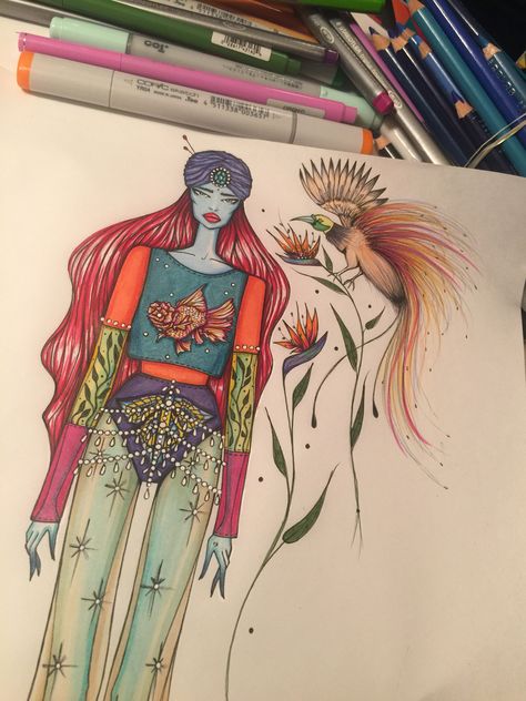 "Astrapia" fashion illustration by Zoe Blake Ren All About Fashion, Life Art, Fashion Illustration, Humanoid Sketch, Art