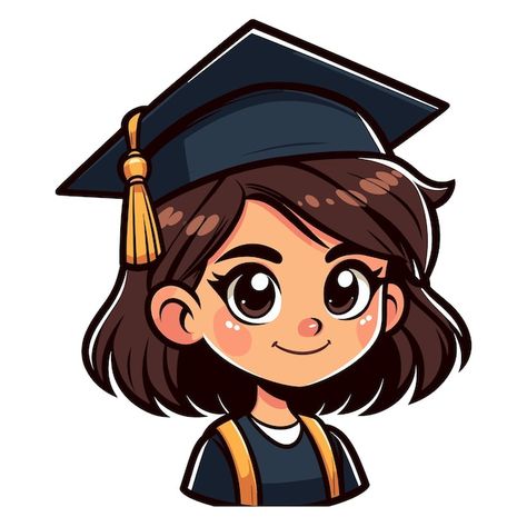 Graduation Girl Drawing, Graduation Cartoon Art, Graduation Illustration, Graduation Cartoon, Graduation Clip Art, Teacher Wallpaper, Diy Quilling Crafts, Premium Vector Cartoon, Student Cartoon