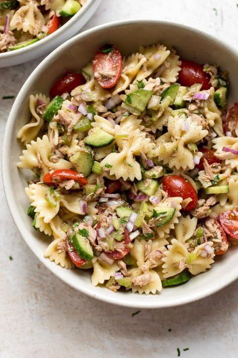 Cold Tuna Pasta Salad, Mexican Tuna, Pasta Tuna, Tuna Pasta Salad Recipes, Recipes Tuna, Easy Italian Pasta Salad, Vegan Tuna, Salad Appetizer Cups, Macaroni Recipe