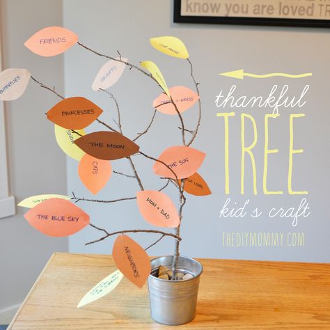 Make a Thankful Tree: A Thankgiving Kid’s Craft – Tip Tuesday – The DIY Mommy Fall Crafts And Activities, Thankful Tree Craft, Thankful Crafts, Diy Thanksgiving Crafts, Gratitude Tree, Thanksgiving Crafts Preschool, Thanksgiving Tree, Thankful Tree, November Calendar