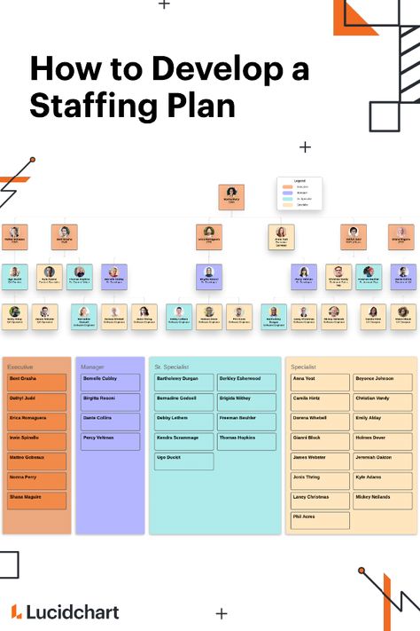 Learn how to develop a staffing plan in five simple steps to identify the number and type of employees your organization needs to accomplish its goals. Check out this blog post for helpful, customizable templates.     #staffingplan #hiring #orgchart #templates #diagrams Staffing Plan Template, Development Plans For Employees, Leadership Organization, Employee Development Plan, Leadership Development Activities, Organizational Development, Leadership Advice, Business Strategy Management, Organization Development