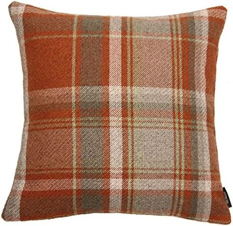 Tartan Cushions, Tartan Throws, Color Terracota, Checked Cushions, Plain Cushions, Plaid Pillow Covers, Yellow Cushions, Wool Textures, Polycotton Fabric