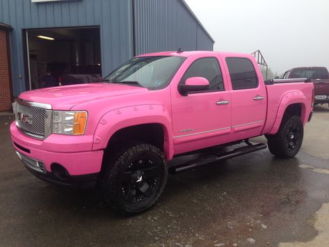 Nothing wrong with a Pink GMC Truck. www.CustomTruckPartsInc.com is one of the largest Truck accessories retailer in Western Canada. Toll Free 1-855-868-8802 Vintage Trucks Ford, Pink Chevy Trucks, Pink Trucks, Pink Chevy, Pink Truck Accessories, Truck Accessories Ford, Cool Truck Accessories, Ford Trucks F150, Fashion Truck