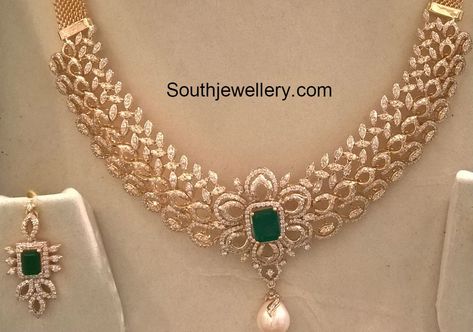 Diamond Necklace Set weight and price Diamond Necklace Indian, Ali Raza, Diamond Necklace Simple, Indian Diamond Jewellery, Indian Bridal Jewellery, Gold Necklace Indian, Necklace Set Indian, Antique Pins, Gold Jewelry Simple Necklace